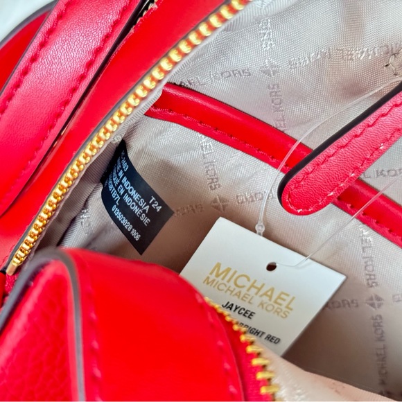 Michael Kors Jaycee Large Backpack Bright Red - Picture 12 of 14